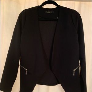 Light black blazer w/zipper details